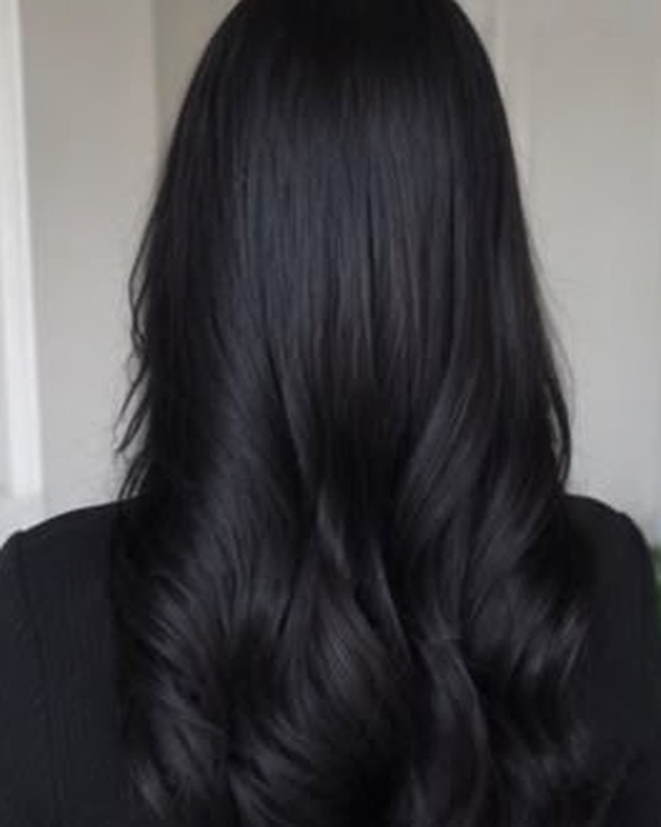 Exemple de base noire avant éclaircissement, cheveux longs